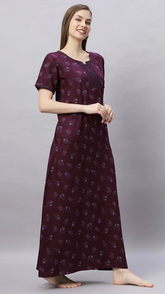 Sukanya Floral Printed Maxi Gown | Women's Stylish Lounge Wear