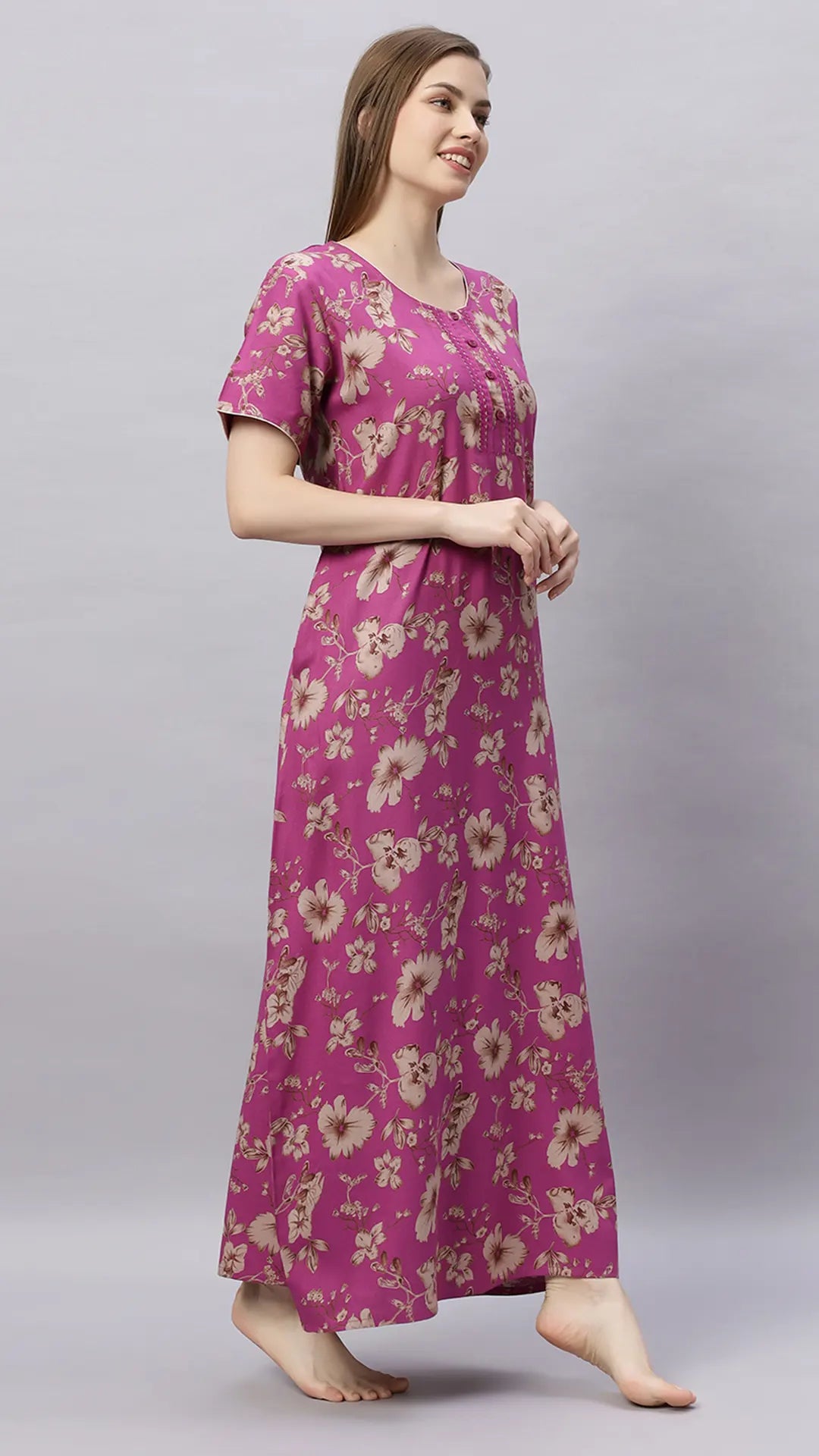 Sukanya Floral Printed Maxi Gown | Women's Stylish Lounge Wear