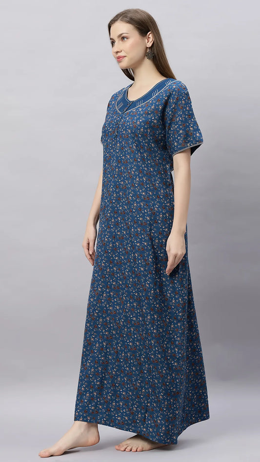 Sukanya Floral Printed Maxi Gown | Women's Stylish Lounge Wear