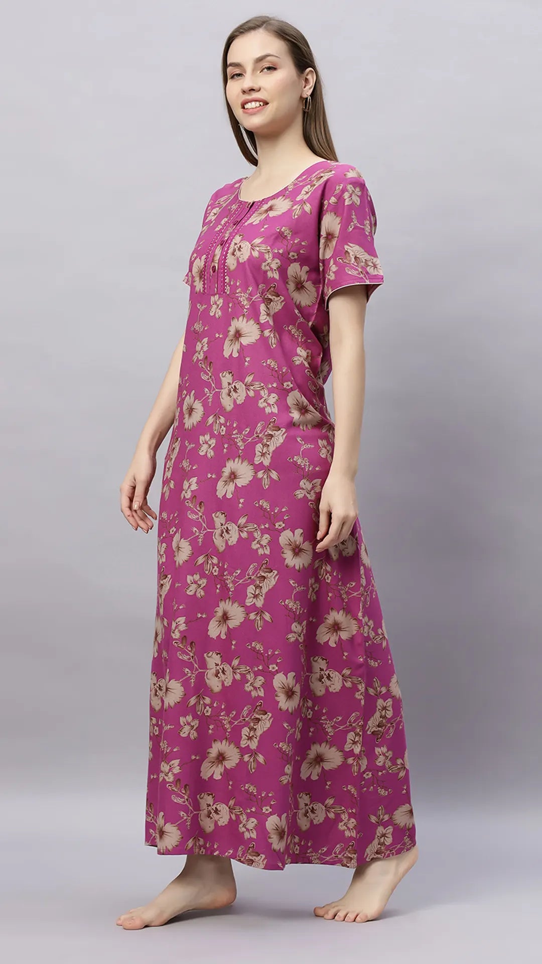 Sukanya Floral Printed Maxi Gown | Women's Stylish Lounge Wear