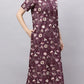 Sukanya Stylish Printed Maxi Gown for Women | Comfortable Half Sleeves Lounge Wear Dress in Cotton