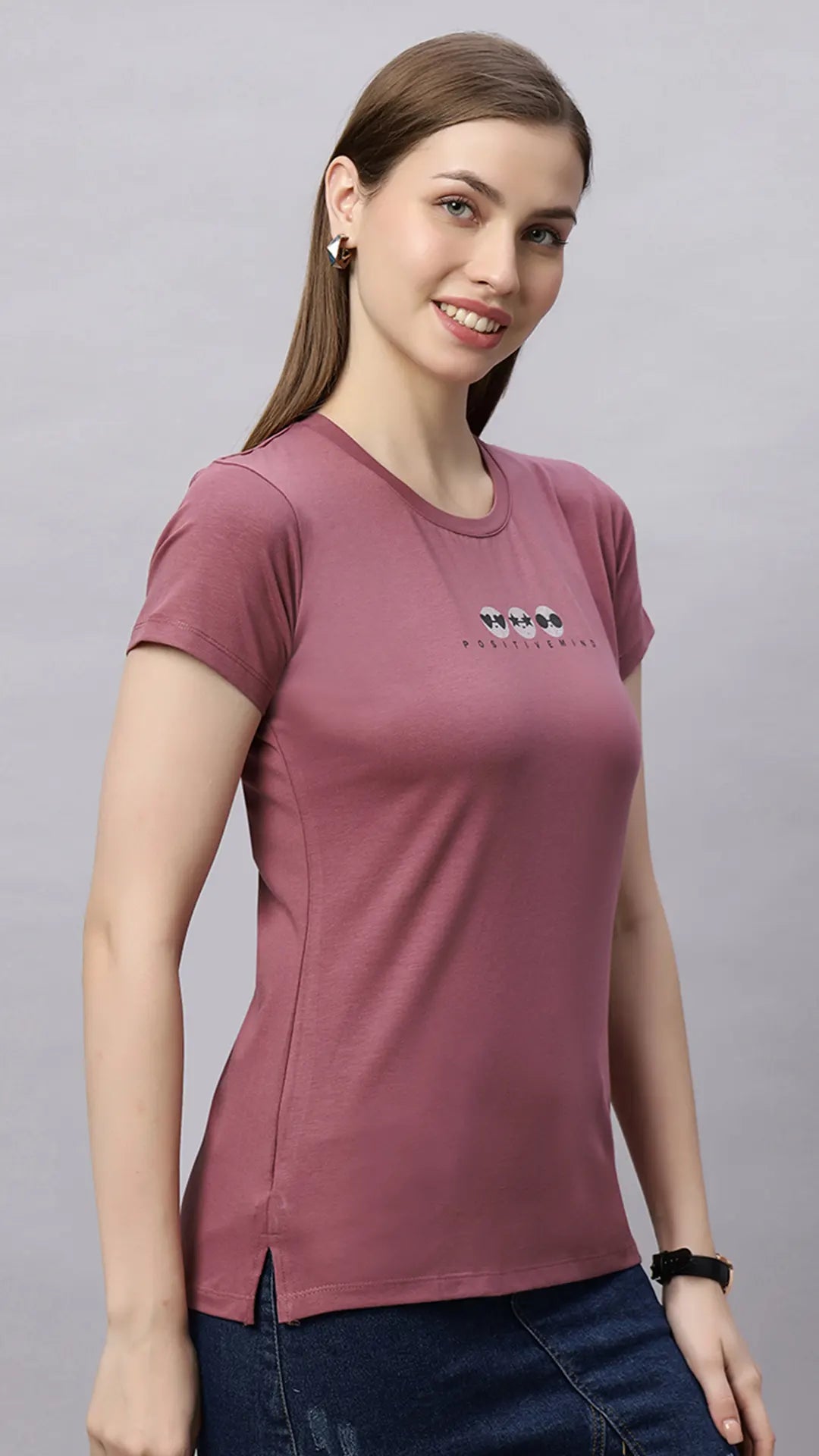 Suakany Women's  Lounge Wear  Seprate Top  - Mauve , Looper Lycra, Regular Fit, Ideal For Women's, Lounge Wear, Half Sleeve, Round Neck