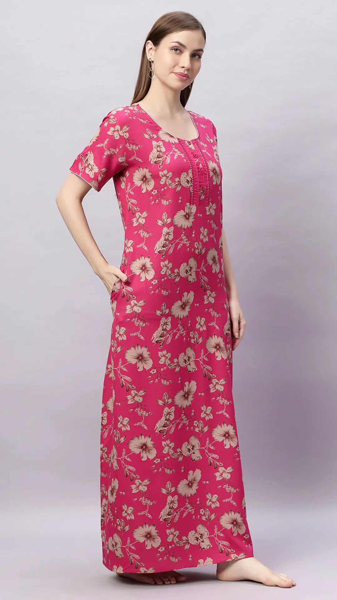 Sukanya Floral Printed Maxi Gown | Women's Stylish Lounge Wear