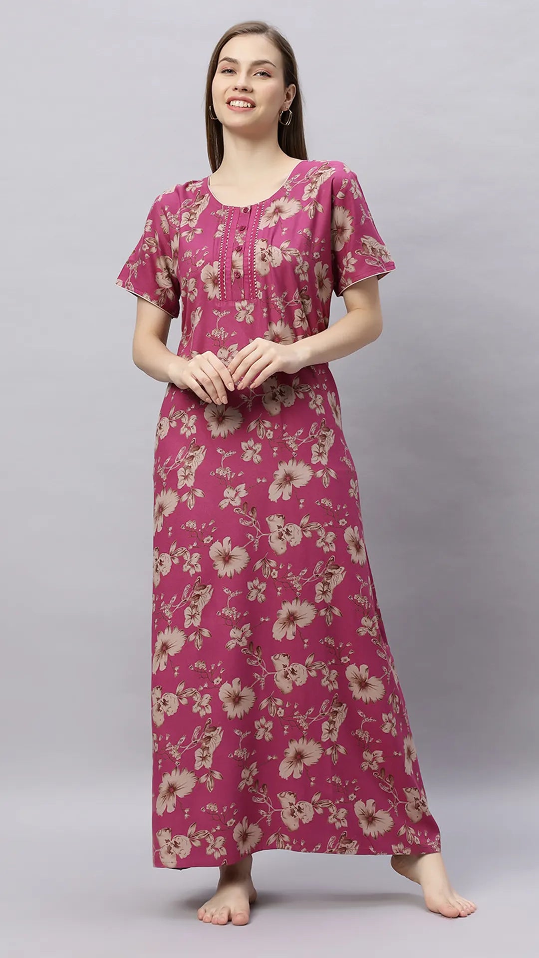 Sukanya Floral Printed Maxi Gown | Women's Stylish Lounge Wear