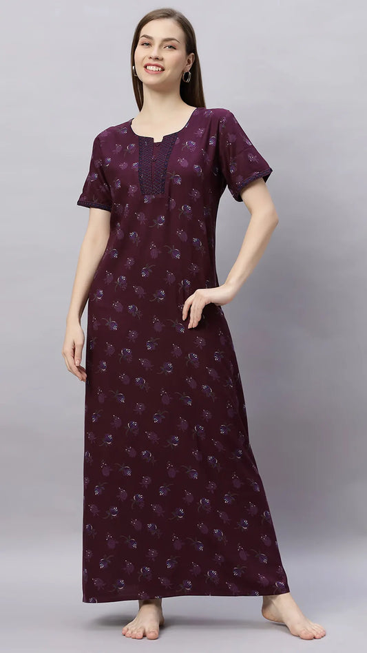 Sukanya Floral Printed Maxi Gown | Women's Stylish Lounge Wear