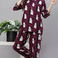 Sukanya Comfortable Women's Cotton Blend Half Sleeves Night Suit, Gray & Dark - Pink, Soft and Elegant Print Sleepwear