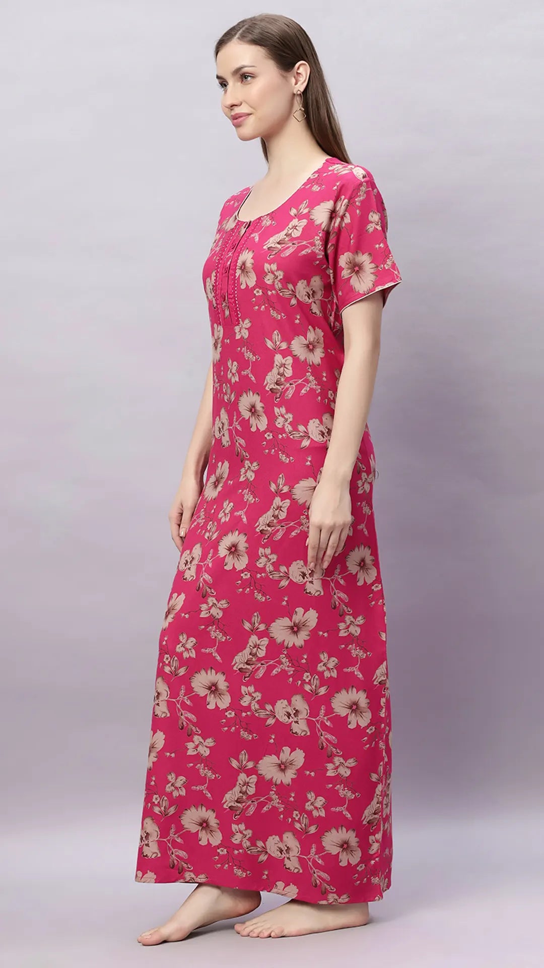 Sukanya Floral Printed Maxi Gown | Women's Stylish Lounge Wear