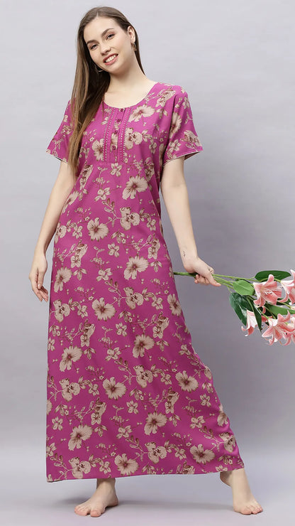 Sukanya Floral Printed Maxi Gown | Women's Stylish Lounge Wear