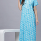 Sukanya Comfortable Women's Full Length Cotton Blend Half Sleeves Nighty, Green, Pink, Gajari & Blue, Soft and Elegant Print Sleepwear