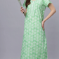 Sukanya Comfortable Women's Full Length Cotton Blend Half Sleeves Nighty, Green, Pink, Gajari & Blue, Soft and Elegant Print Sleepwear