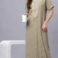 Sukanya Comfortable Women's Full Length Cotton Blend Half Sleeves Nighty, Rust, Chatni & Gray, Soft and Elegant Print Sleepwear