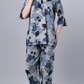 Sukanya Comfortable Women's Cotton Blend Half Sleeves Night Suit, Blue, Soft and Elegant Print Sleepwear