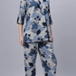 Sukanya Comfortable Women's Cotton Blend Half Sleeves Night Suit, Blue, Soft and Elegant Print Sleepwear