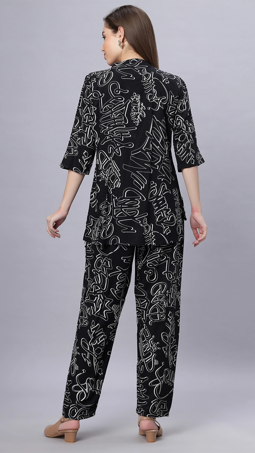 Sukanya Comfortable Women's Cotton Blend Half Sleeves Night Suit -  Black, Soft and Elegant Print Sleepwear