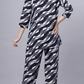 Sukanya Comfortable Women's Cotton Blend Half Sleeves Night Suit - Black & Navy Blue, Soft and Elegant Print Sleepwear