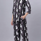 Sukanya Comfortable Women's Cotton Blend Half Sleeves Night Suit, Gray & Dark - Pink, Soft and Elegant Print Sleepwear