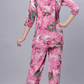 Sukanya Comfortable Women's Cotton Blend Half Sleeves Night Suit, Pink, Soft and Elegant Print Sleepwear